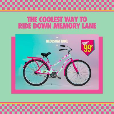 Just like the 90s, the bike is back.

Drop one of three coming July 5th! Hop on this limited edish blossom beast for less than a loonie. Link in bio.